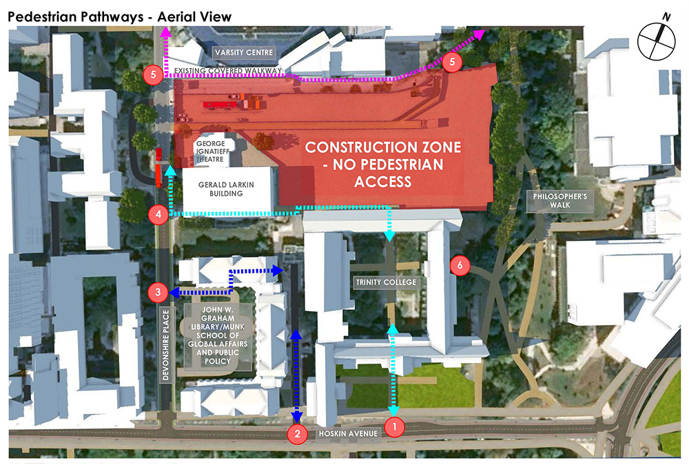 New Building Construction Site: Pedestrian Pathway - Aeiral View